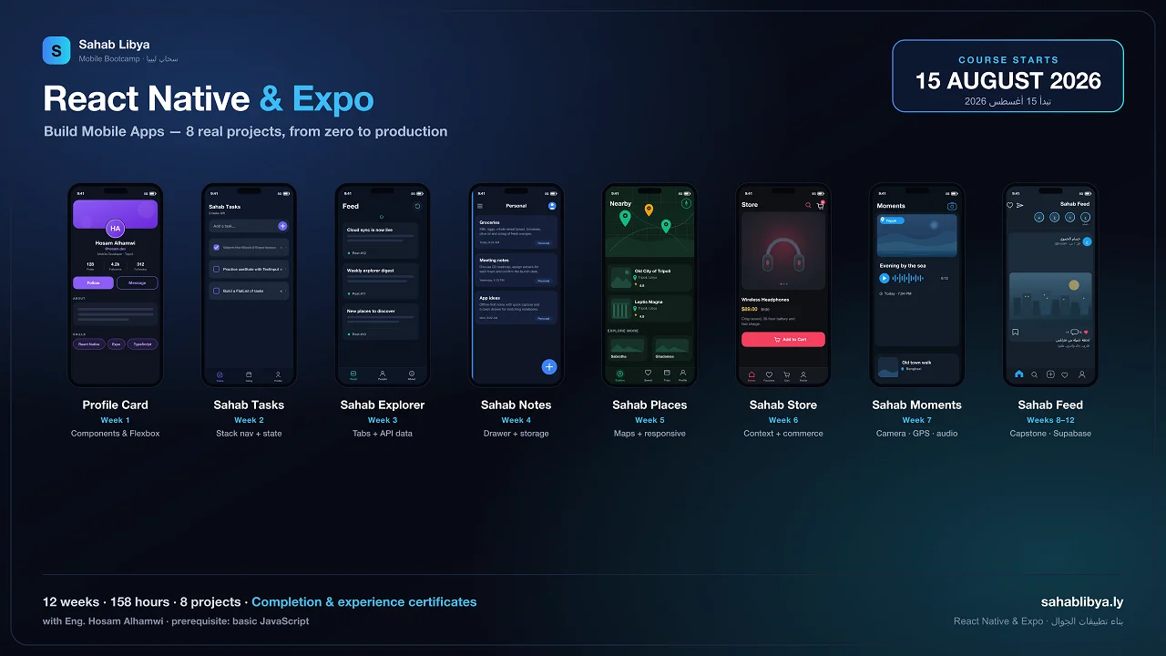React Native & Expo – بناء تطبيقات الجوال